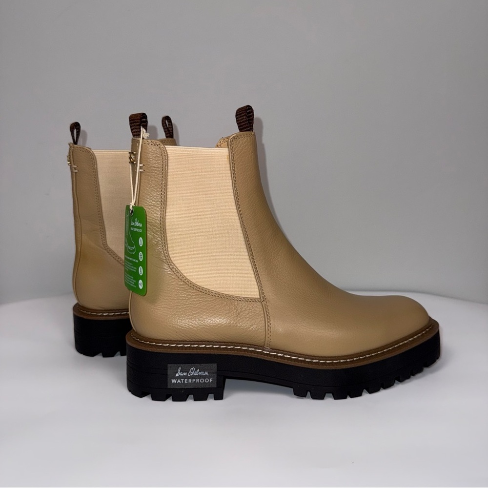 Sam Edelman Women's Laguna Waterproof Lug Sole Chelsea Boot Leather US 8.5 - NWT